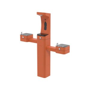 Double station outdoor drinking fountain with bottle filler Haws 3612F