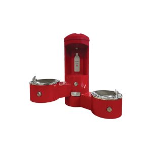 Wall mounted outdoor drinking fountain with bottle filler WSF CWF-3WM