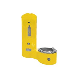 outdoor drinking fountain with bottle filler WSF wall mounted