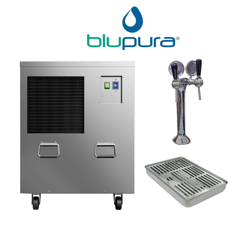 Undercounter water cooler with commercial tap dual distribution points BLUPURA kit