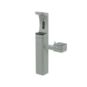 Outdoor drinking fountain with bottle filler HAWS 3611 vandal-resistant