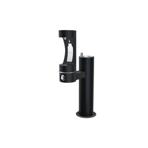 Outdoor drinking fountain with bottle filler ELKAY LK4420BF1L black
