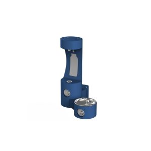 Outdoor drinking fountain with bottle filler ELKAY LK4408BF BLUE wall mounted