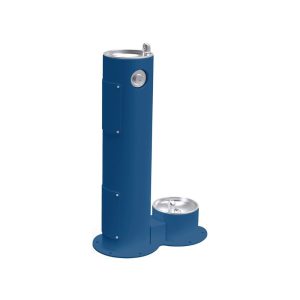 outdoor drinking fountain with dog bowl ELKAY LK4400DBBLU