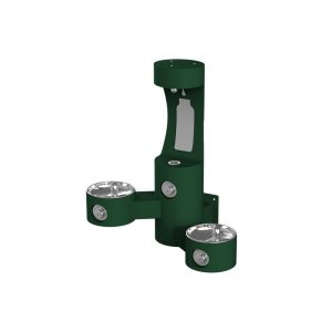 Wall mounted outdoor drinking fountain ELKAY LK4409BFGRY double station with bottle filler