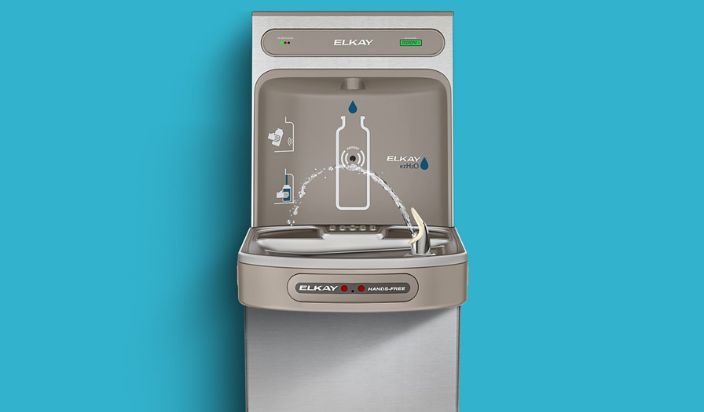 Fontaine à boire sans contact avec remplisseur de bouteille ELKAY
