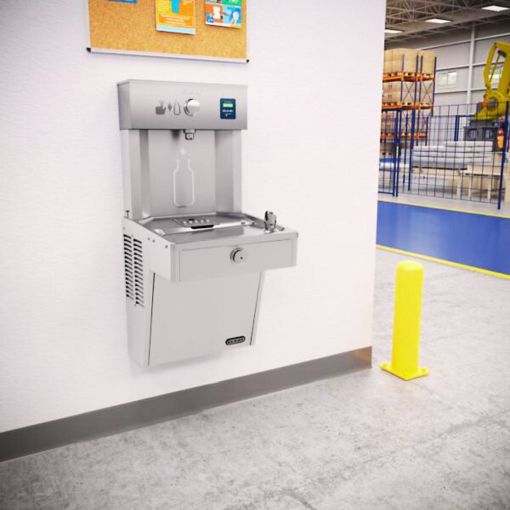 Drinking fountain with bottle filler HAWS high volume industrial for large enterprises
