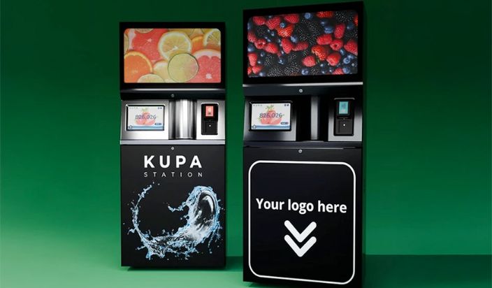 Kupa station flavored fountain for healthy beverages at low cost