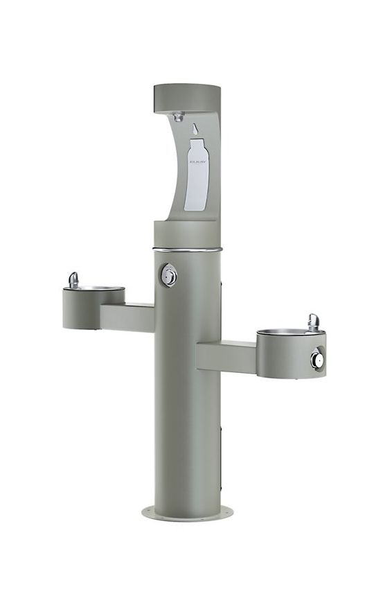 Outdoor freestanding drinking fountain with bottle filler ELKAY LK4430BF1U