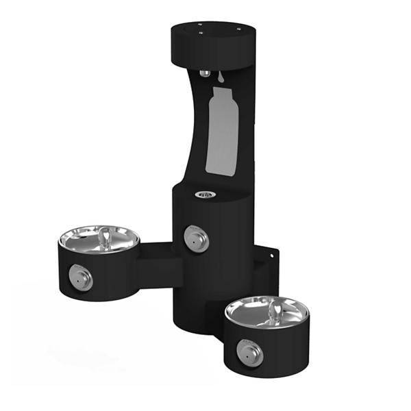 Outdoor wall mounted drinking fountain with bottle filler ELKAY LK4409BF