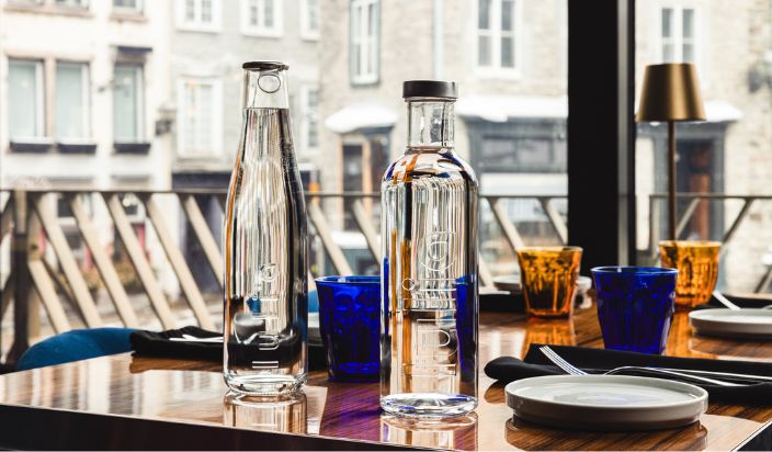 Lulia reusable glass bottle for bottling systems for restaurants