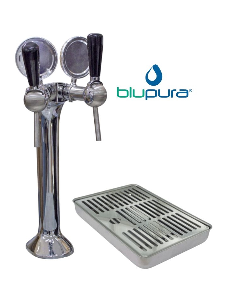 Undercounter water cooler with commercial tap dual distribution points BLUPURA kit