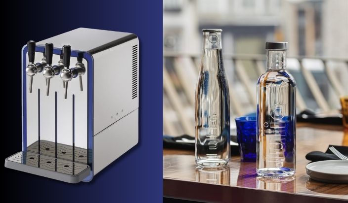 Commercial water dispensers for bottling systems