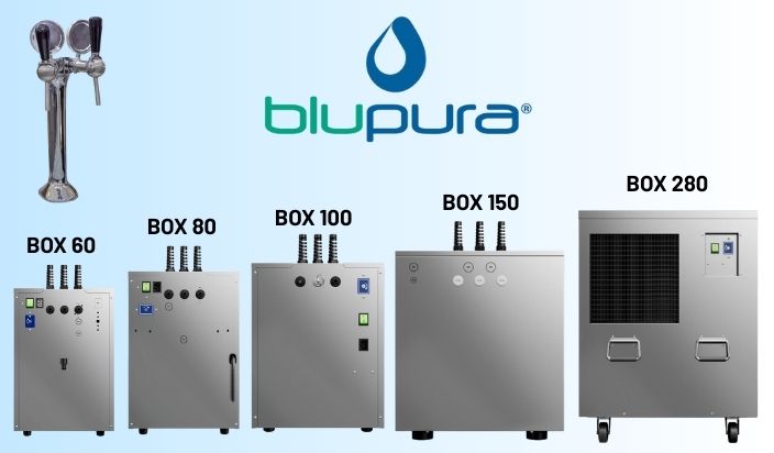 Commercial remote water coolers for restaurants and hotels
