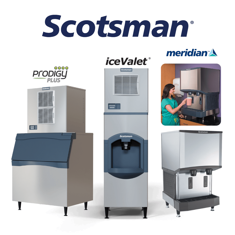 Commercial ice machine and water dispensers SCOTSMAN for hospitals, hotels and restaurants