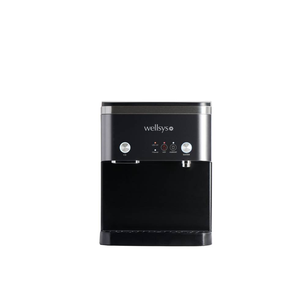 Commercial nugget ice machine Lulia i15 with hot and ambient water dispenser - RO filtration and touchless activation