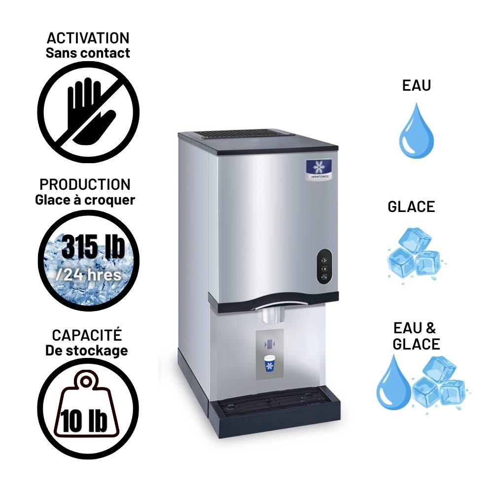 Nugget ice machine Manitowoc CNP0201A-161L handfree activation-10lb storage