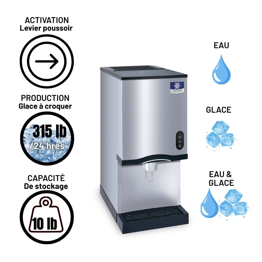 Nugget ice machine Manitowoc CNP0201A-161L manual activation-10lb storage