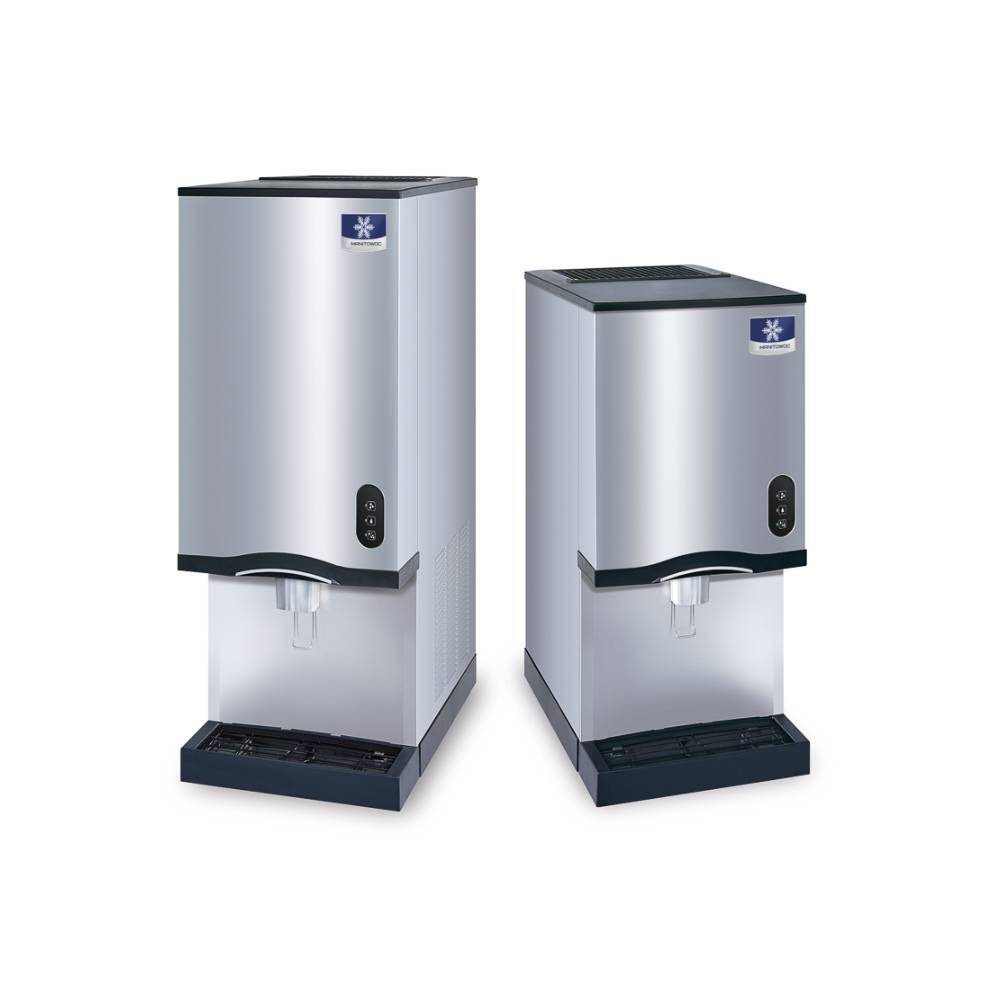 Countertop nugget ice machine Manitowoc commercial production - push-lever activation - 10 or 20 lb storage
