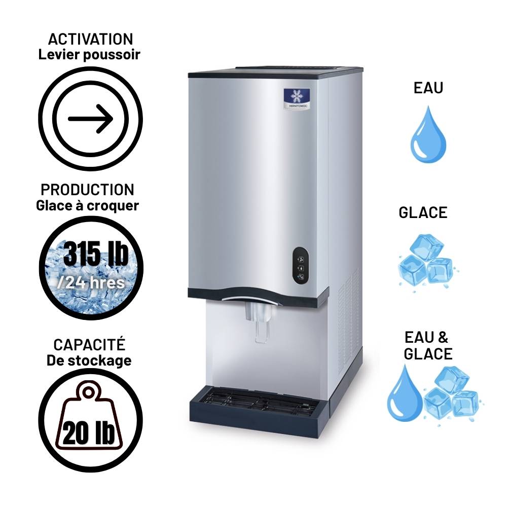 Nugget ice machine Manitowoc CNP0201A-161L manual activation-20lb storage